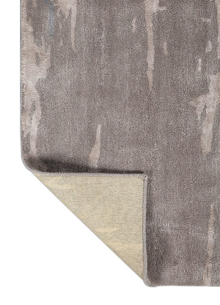 genesis grey and black wool and viscose hand tufted Rug - Backing Shot