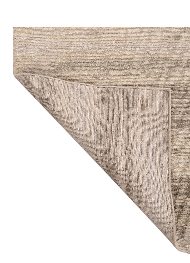 hula ivory wool hand knotted Rug - Backing Shot