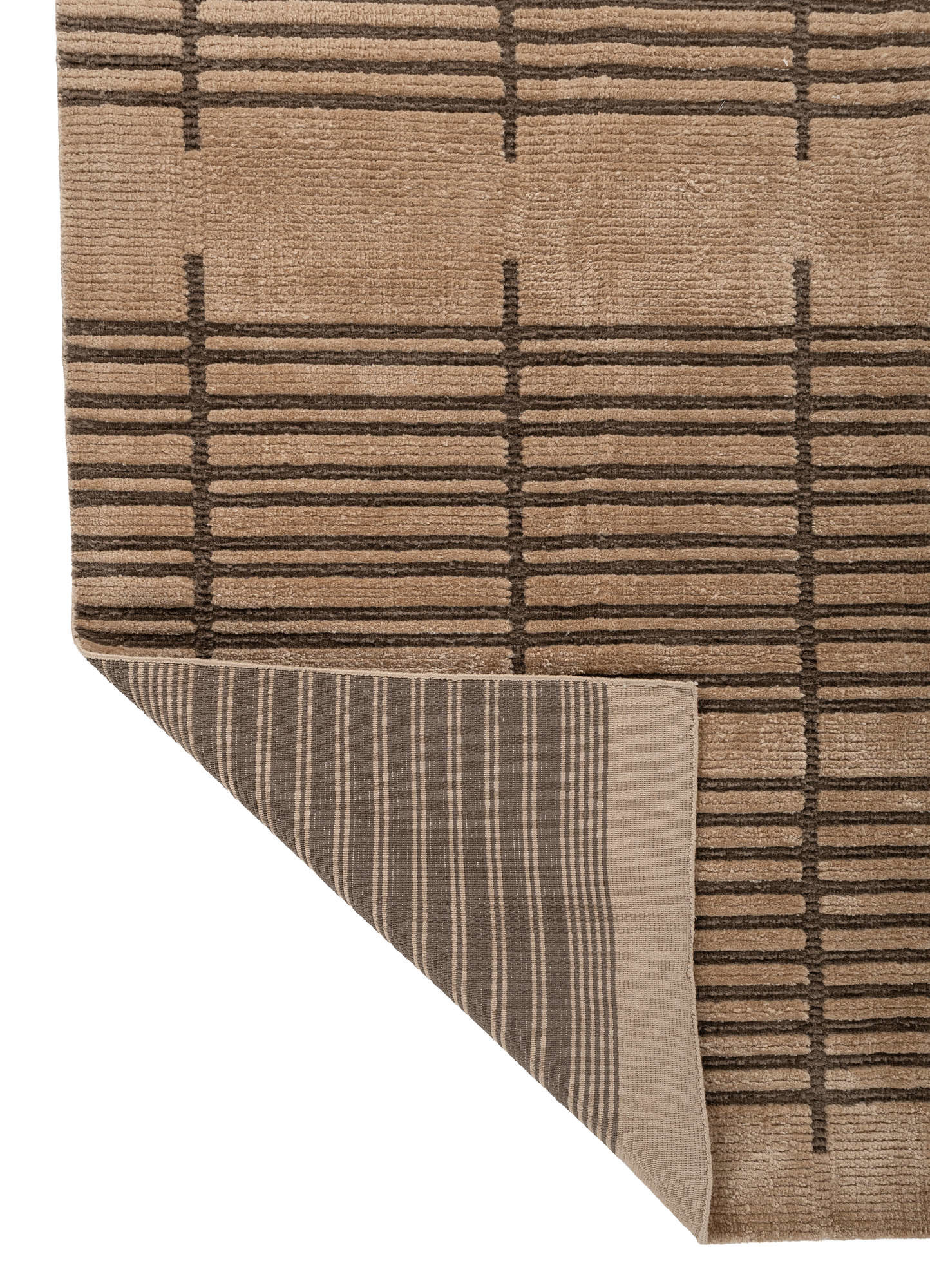 Aprezo Beige & Brown Hand Loom Polyester Rugs - Hpl-68 - Jaipur