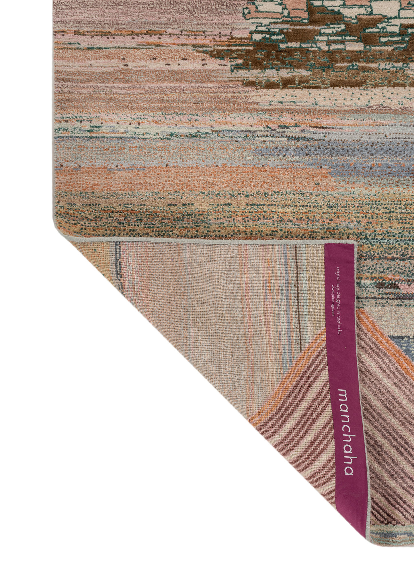Manchaha Blue Hand Knotted Wool & Bamboo Silk Rugs - Lxrm-5284