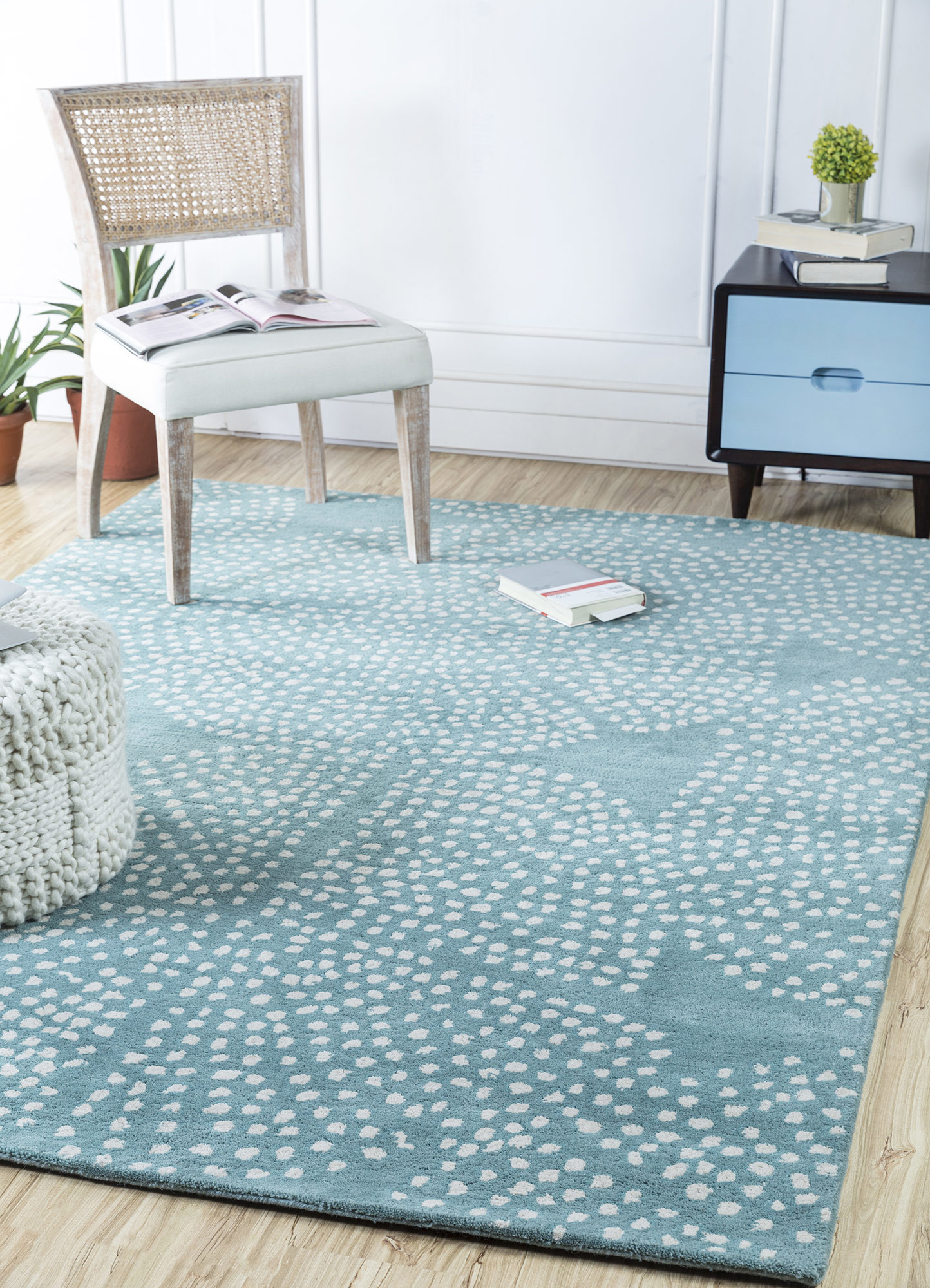 Tac Rug Modo Blue Hand Tufted Wool Rugs-Tac-4551-Jaipur Rugs EU